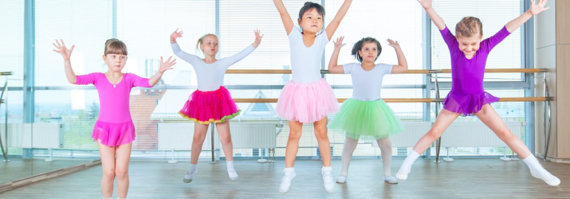 Children dancing in choreography class happy children dancing on in hall, healthy life, kid's togethern